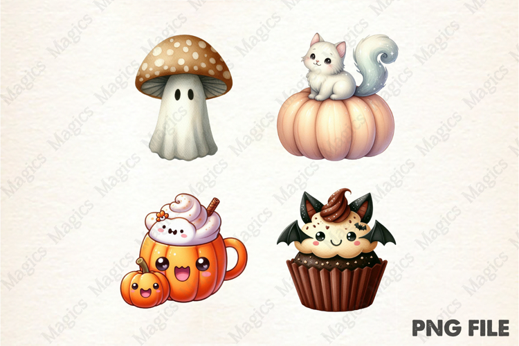 Halloween Kawaii Spooky Clipart
