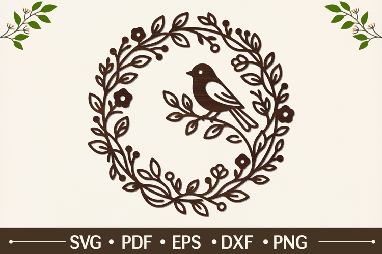 Rustic Nature Circle Laser Cut Design