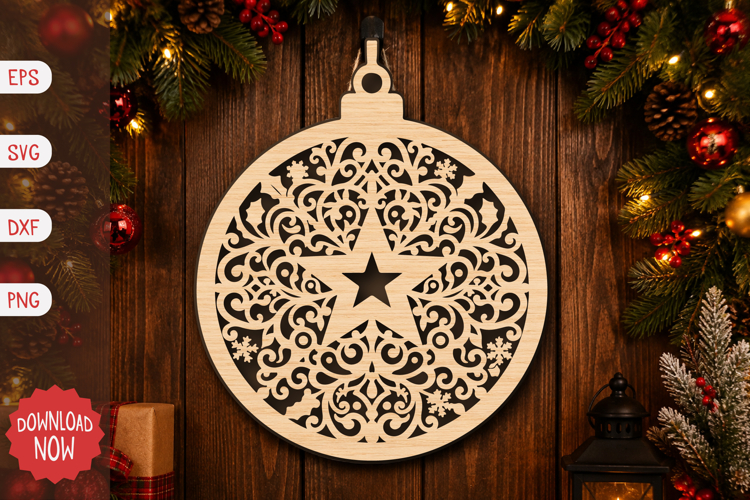 Christmas Laser Cut Ornament SVG