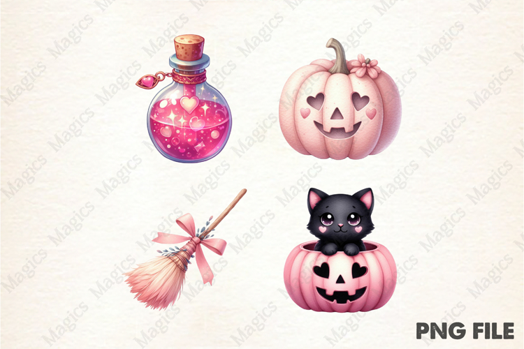 Pink Halloween Clipart