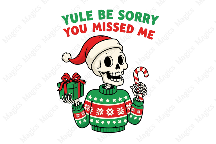 Funny Christmas Skeleton PNG