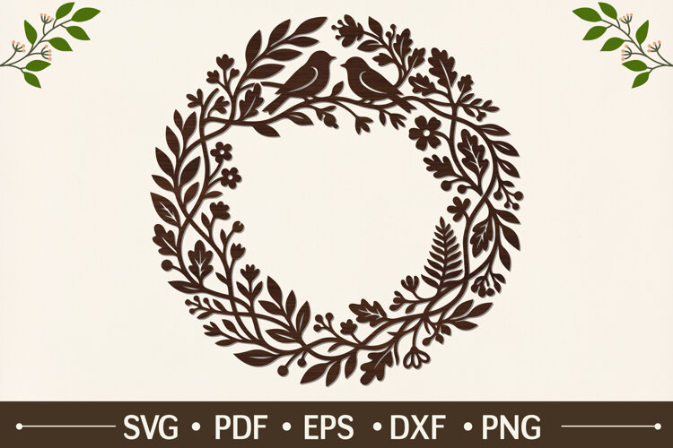 Woodland Love Birds SVG example image 1