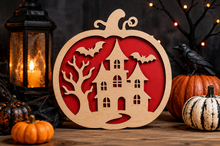 Halloween Castle Pumpkin Sign SVG
