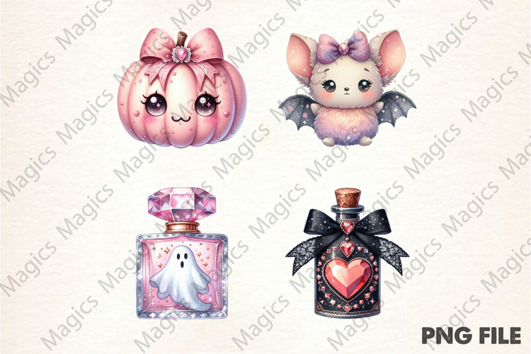 Coquette Sparkly Halloween Clipart