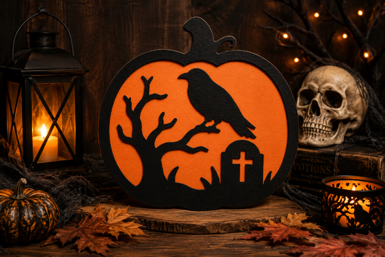 Crow Grave Pumpkin SVG