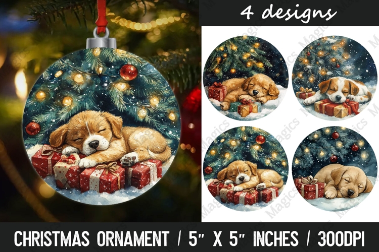Christmas round ornaments sublimation design