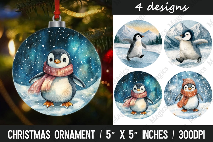 Christmas round ornaments sublimation design