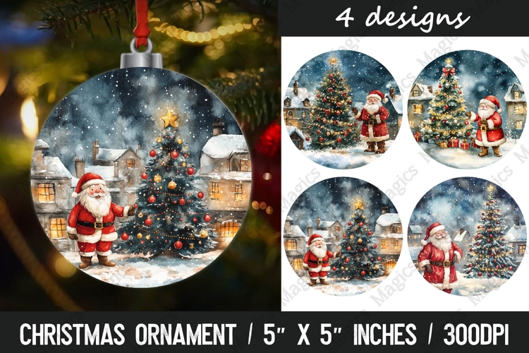Christmas round ornaments sublimation design