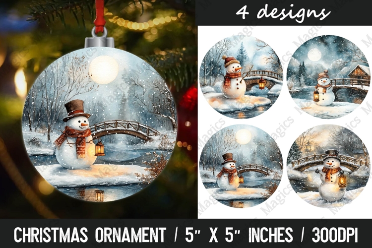 Christmas round ornaments sublimation design