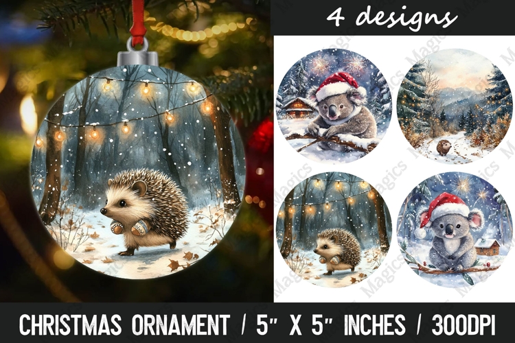 Christmas round ornaments sublimation design
