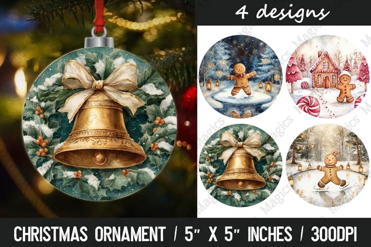 Christmas round ornaments sublimation design