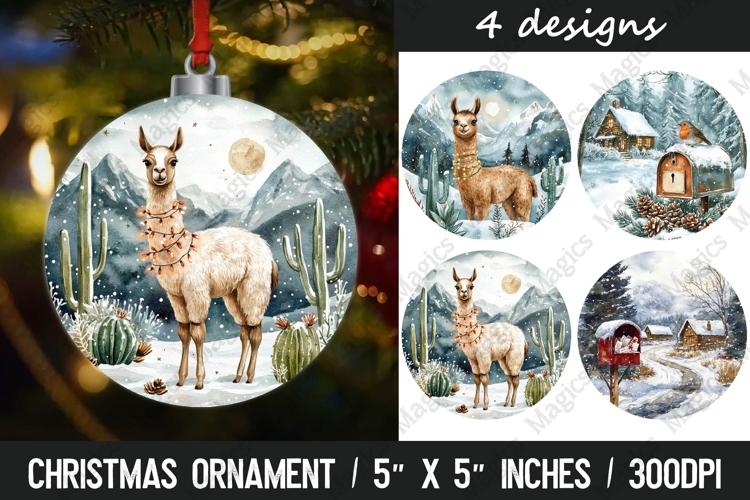 Christmas round ornaments sublimation design