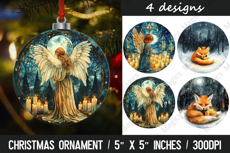 Christmas round ornaments sublimation design
