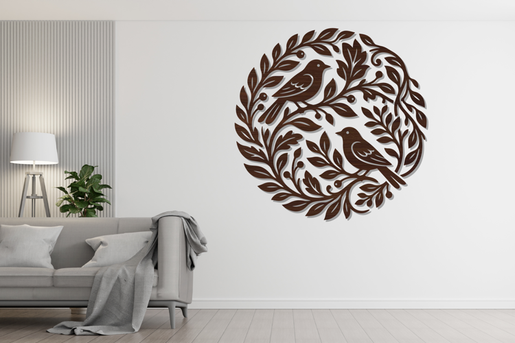 Botanical Round Laser Cut File