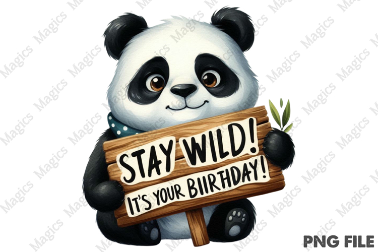 Cute Panda Birthday Sublimation, Birthday Sublimation Design