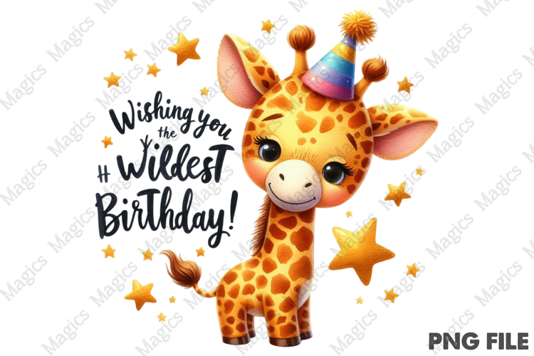 Cute Giraffe Birthday Sublimation, Birthday Sublimation Png
