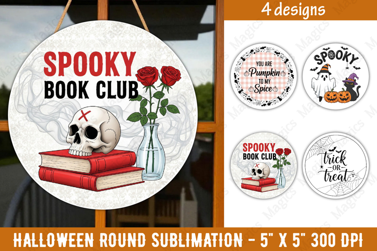 Halloween sublimation ornament | Halloween Round Quotes PNG