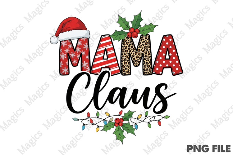 Retro Christmas Mama Png, Xmas Png