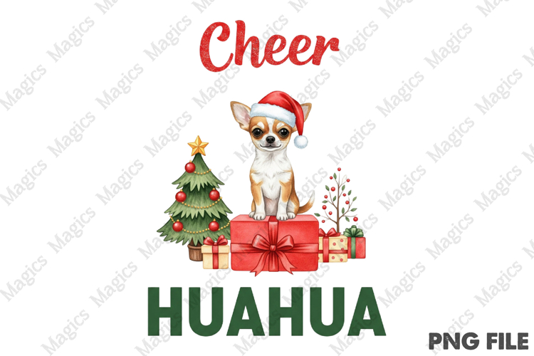 Santas Little Chihuahua Design, Christmas Dog Puns Png
