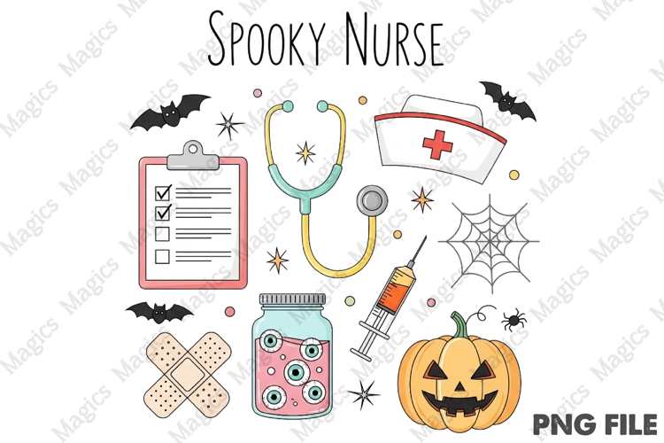 Spooky Nurse Halloween-Themed Illustration