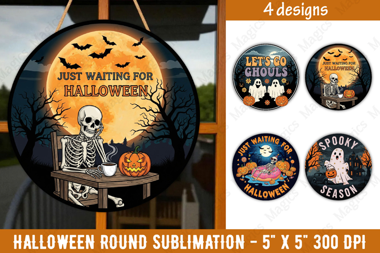 Halloween sublimation ornament | Halloween Round Quotes PNG