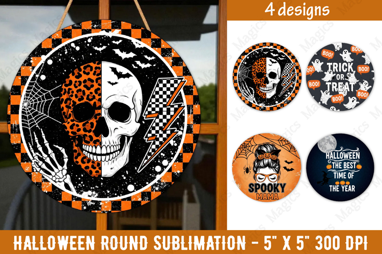 Halloween sublimation ornament | Halloween Round Quotes PNG