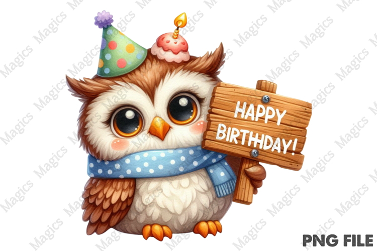 Kids Owl Birthday Sublimation, Birthday Sublimation Design
