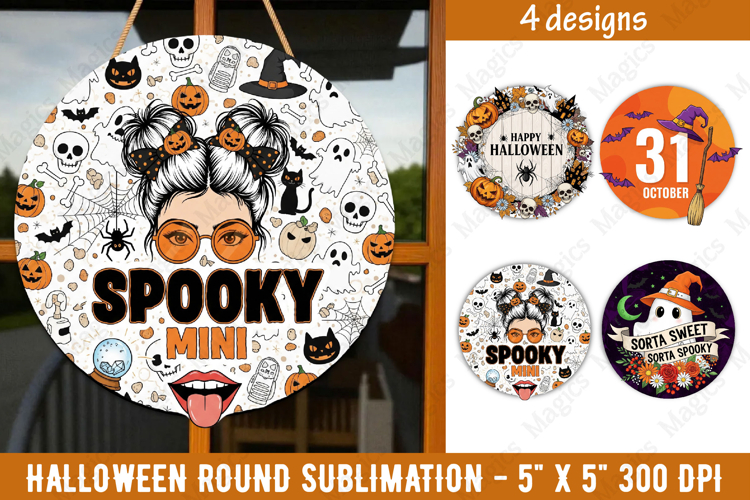 Halloween sublimation ornament | Halloween Round Quotes PNG