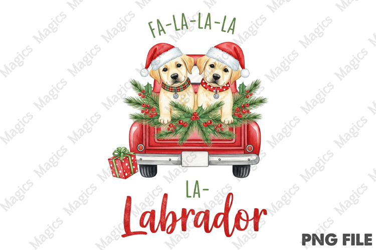 Joyful LABRADOR HOLIDAYS design, Christmas Dog Puns Png