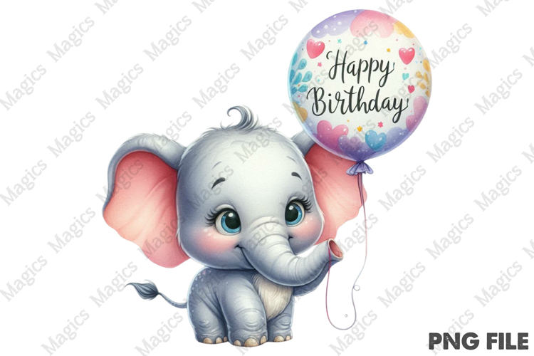 Cute Elephant Clipart Image 20