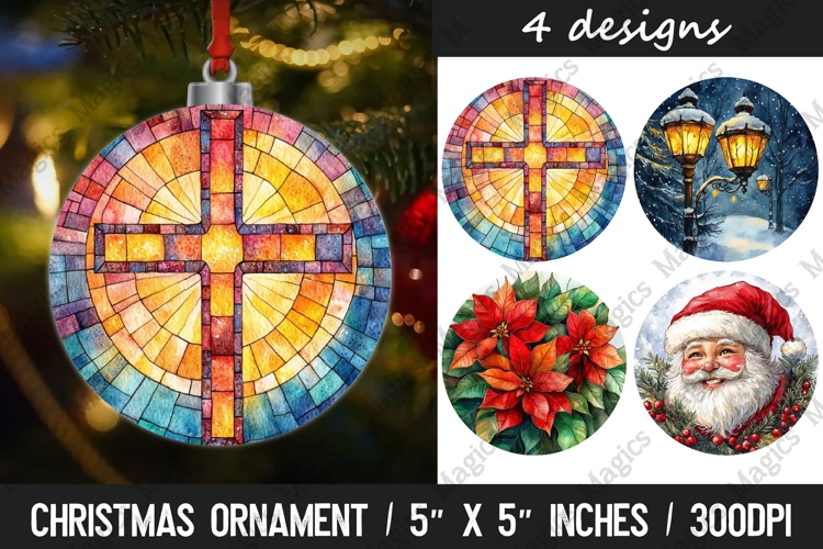 Christmas Ornaments Round Design, Christmas PNG Sublimation