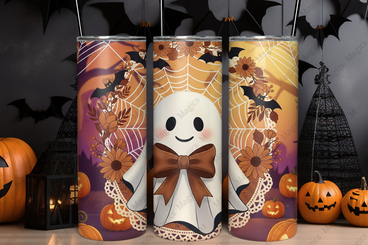 Cute Lace Ghost Tumbler Wrap