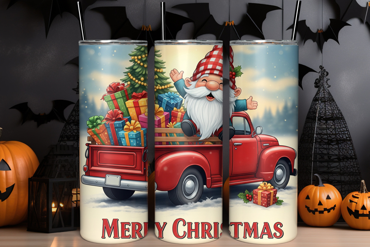 Merry Christmas Tumbler Wrap Design
