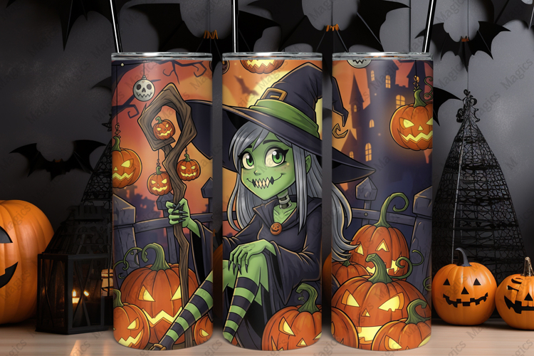 Halloween Ghost Tumbler Wrap Sublimation Design