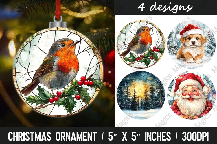 Christmas Ornaments Round Design, Christmas PNG Sublimation