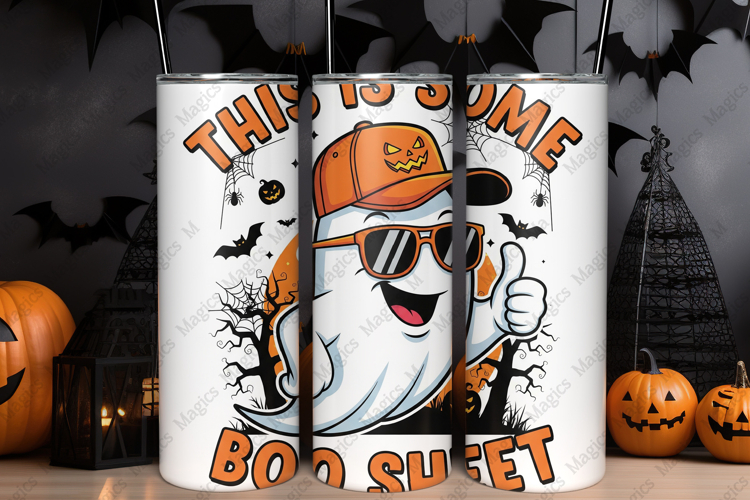 Funny Ghost Halloween Tumbler Sublimation Design
