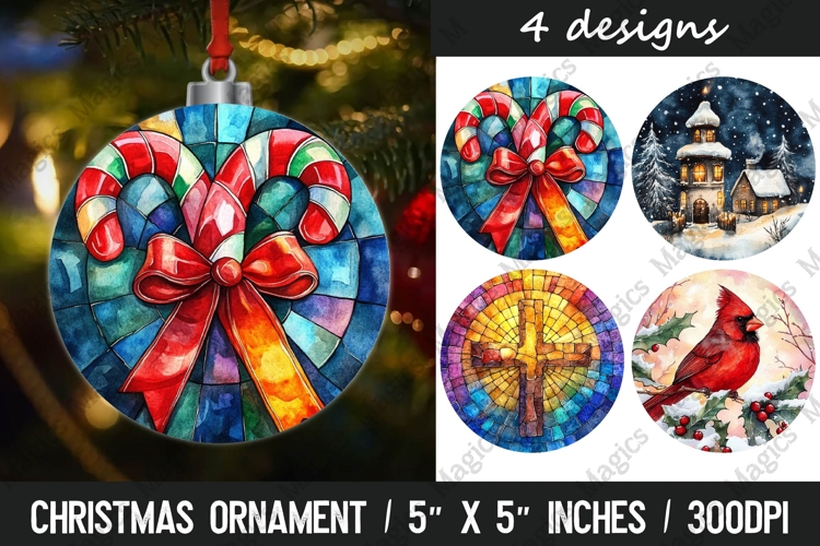 Christmas Ornaments Round Design, Christmas PNG Sublimation
