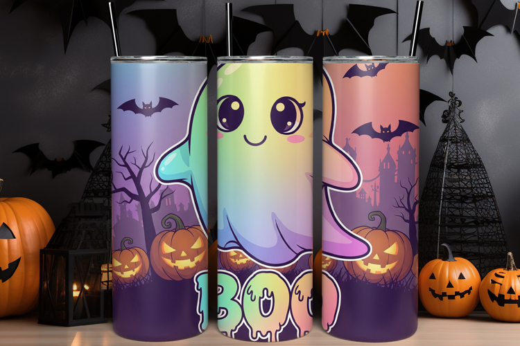 Cute Ghost Boo Tumbler Wrap
