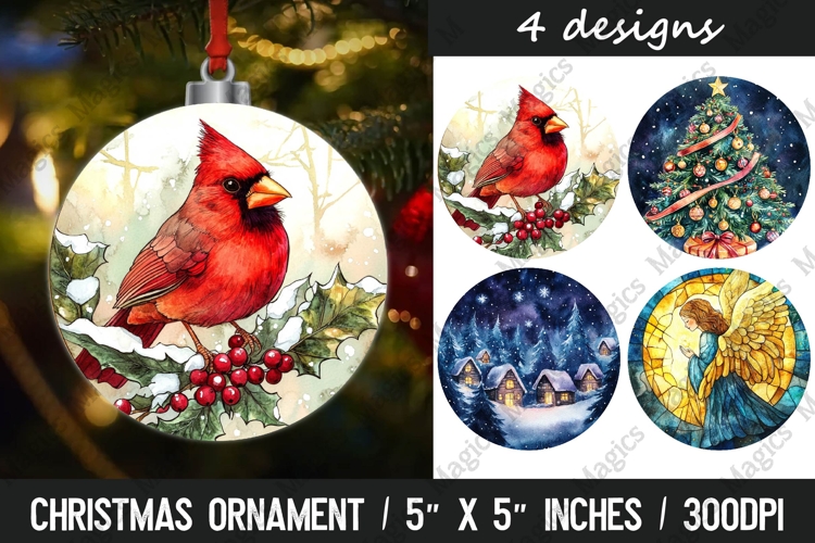 Christmas Ornaments Round Design, Christmas PNG Sublimation