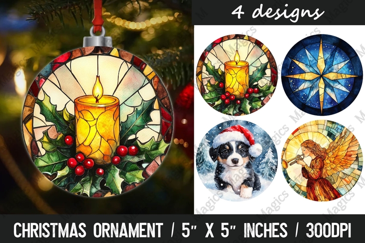 Christmas Ornaments Round Design, Christmas PNG Sublimation