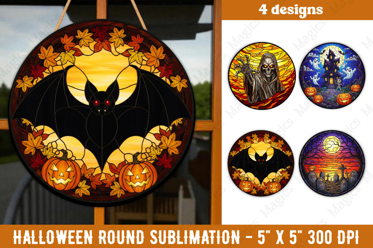 Halloween sublimation ornament | stained glass PNG