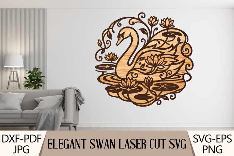 Elegant Swan Laser Cut SVG
