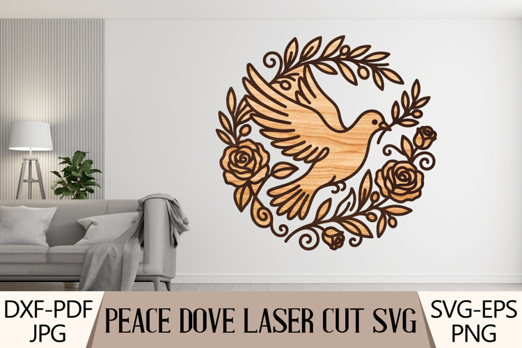 Peace Dove Laser Cut SVG