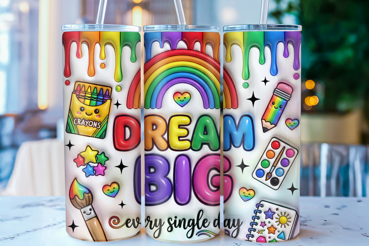 Rainbow School Tumbler Wrap PNG