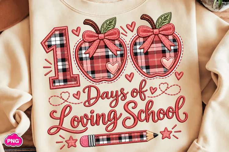 100 Days of Loving School PNG, Happy 100 Days Of School PNG