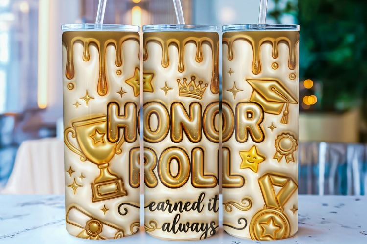 Honor Roll Graduation Tumbler Wrap PNG
