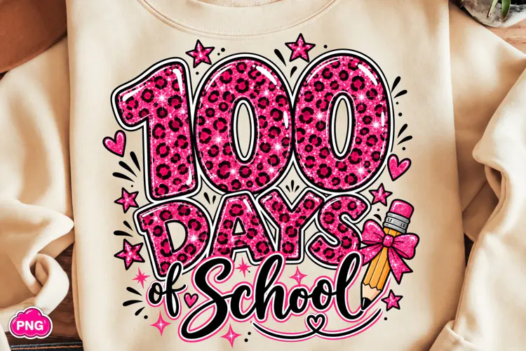 100 Days of Loving School PNG, Happy 100 Days Of School PNG