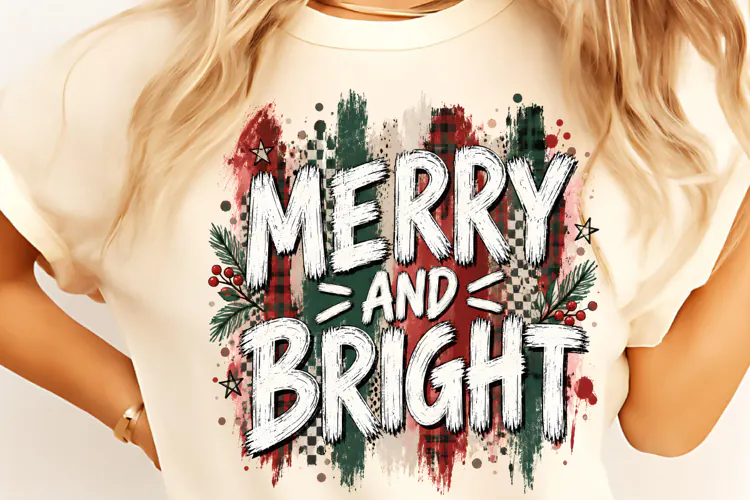Merry and Bright PNG, Preppy Merry Coquette Christmas PNG