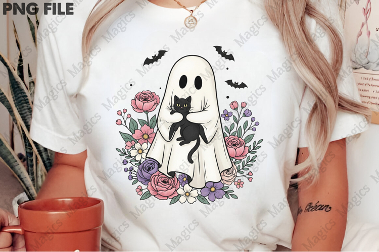 Ghost And Cat Png Cute Cats Halloween example image 1
