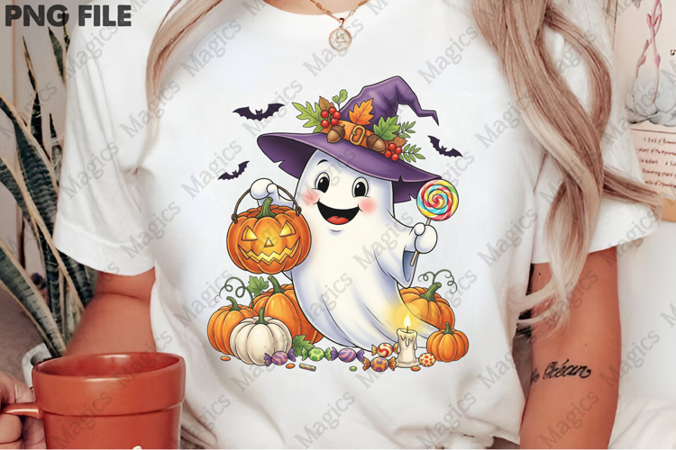 Cute Halloween Ghosts PNG